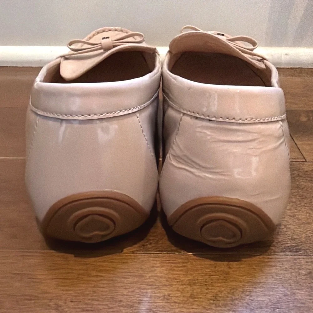 Kate Spade Danika Loafers Womens 8B Pink Patent Leather Bow Driving Shoes Preppy